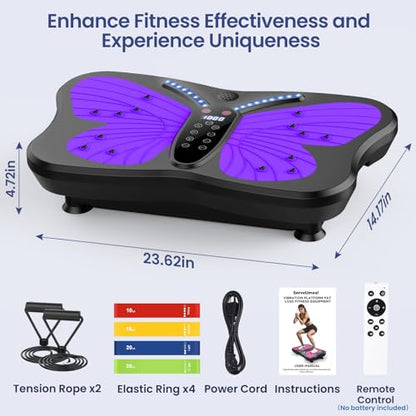 Vibration Plate Exercise Machine 400 lbs Capacity for Lymphatic Drainage - color: Purple
