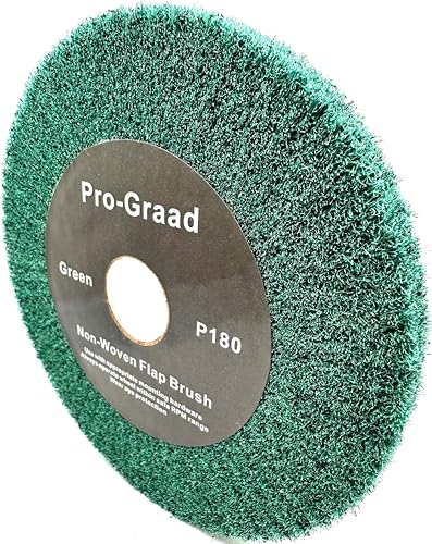 6" x 1/2" P180 Grit Green Non-Woven Flap Brush Wheel - style: 6" x 1/2" x 1" Green