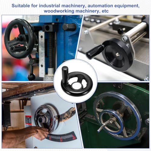 uxcell Handwheel with Revolving Handle, 0.4" Hole x 3.1" OD, Black - size: 0.4" Hole x 3.1" OD