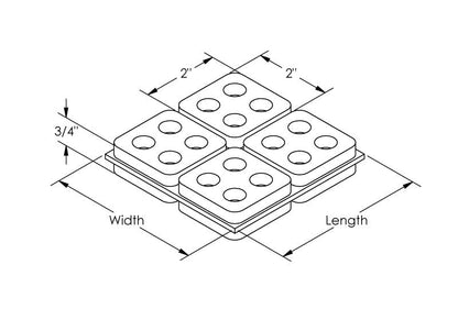 Easyflex VibraSystems Easy Cut Rubber Mounting Pad for Chillers, HVAC, Motors, Pumps, Generators, Air Conditioning Units, Pack of 4 (2 x 2 x 3/4 in)