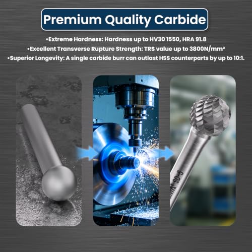 LU&MN SD-5 Tungsten Carbide Burr, 1/2" Head 1/4" Shank, 1 Pcs - size: SD-5