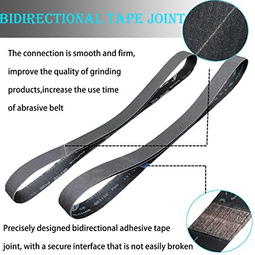 12 PCS 2 x 72 Inch Silicon Carbide Sanding Belts Assortment- 80, 120, 240, 400, 800, 1000 Grits Premium Sander Belts For Knife Sharpening and Metalworking - size: 2 x 72