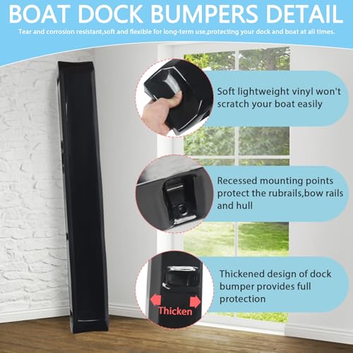 48in Dock Bumper,Boat Dock Bumpers,Dock Bumper Guards,Heavy Duty Dock Piling Bumpers Post Bumpers for Protecting Boat and Dock,Screws and Washers Included,Black - color: Black-1Pack, size: 48inch