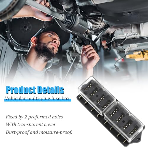 8-Way Covered Standard Blade Fuse Distribution Block - size: 8P