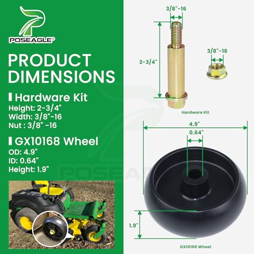 GY21098 42 Inch Deck Rebuild Kit for John Deere D105 D110 D130 - color: A8 2xSpindle+2xGX20367+Idler+BeltA103+Blades+Wheel