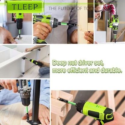 150MM 7mm Magnetic Power Nut Driver Set for Impact Drill, 1/4" Hex Head Drill Bit Set SAE Screwdriver Socket Set, Chrome Vanadium Steel Quick Change Chuck Socket Wrench Nut Setters - size: J.7mm