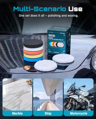 SEESII 7PCS 6 Inch Polishing Buffer Pad Kit for Buffer Polisher