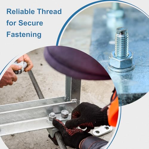 PATIKIL 5 Pcs Fully Threaded Rod, M6 x 80mm 304 Stainless Steel Right Hand Long Thread Bar Studs with Nuts Square Washers for Pipes Clamps Hangers U-Bolts
