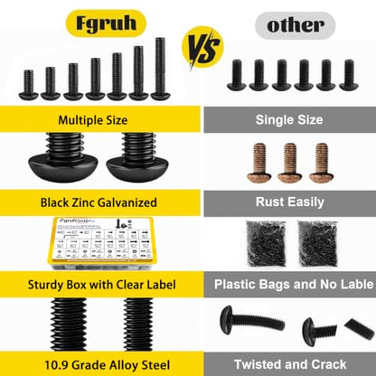 2640PCS M2M3M4M5 Metric Hex Socket Button Head Screws Assortment Kit - size: M2M3M4M5 2640pcs