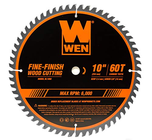 WEN BL1280 12-in 80-Tooth Fine-Finish Professional Woodworking Saw Blade & BL1060 10-in 60-Tooth Fine-Finish Professional Woodworking Saw Blade for Miter Saws and Table Saws