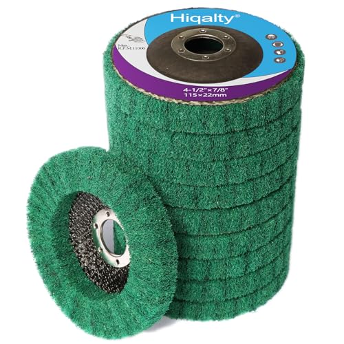 10Pcs 4.5" x 7/8" Nylon Fiber Flap Disc Polishing Grinding Wheel,Abrasive Grinding Discs for Angle Grinder,for Stainless Steel Polishing Metal Surface Finishing(Green) - style: Green