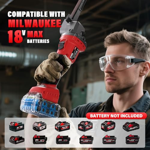 Cordless Detail Belt Sander Compatible with Milwaukee 18V/M18 Battery - color: Red