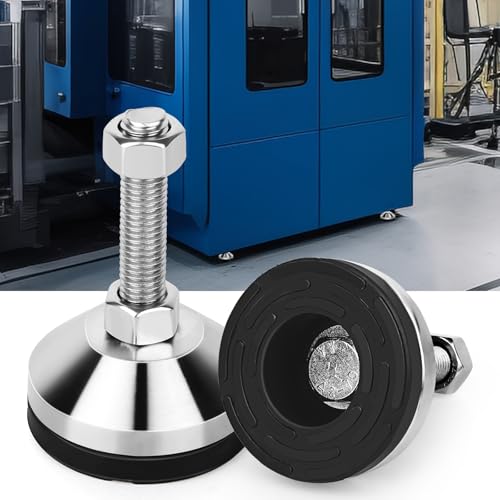 Anwenk Heavy Duty Leveling feet Adjustable Feet Levelers Leg Leveler 2.36" Dia Base,Adjustable Feet M12 Thread, Support 5280Lb for Cabinet, Table, Workbench,Machine, Warehouse (D60xM12x50) 4 Pack