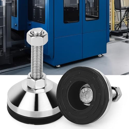 Anwenk Heavy Duty Leveling feet Adjustable Feet Levelers Leg Leveler 2.36" Dia Base,Adjustable Feet M12 Thread, Support 5280Lb for Cabinet, Table, Workbench,Machine, Warehouse (D60xM12x50) 4 Pack