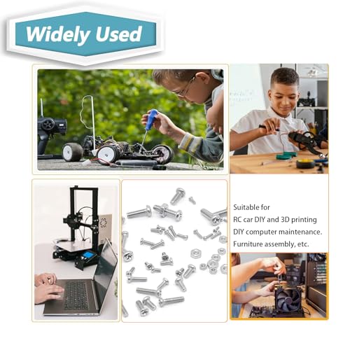 1110Pcs Metric Micro Screws & Nuts Kit, M1 M1.2 M1.4 M1.6 M2 M2.5 - size: M1/1.2/1.4/1.6/2/2.5-1110Pcs