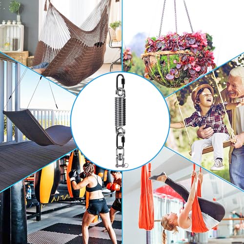SELEWARE Heavy Duty Heavy Bag Spring for Punching Bags up to 300 lbs - color: Silver-1 Pcs Straight Spring with 2 Pcs Carabiners