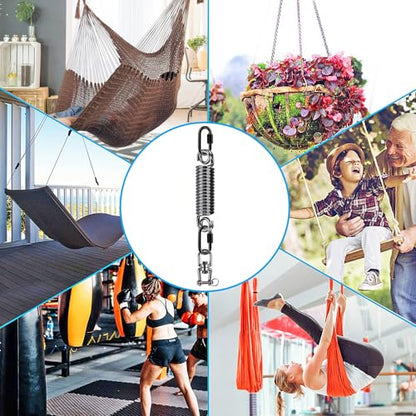 SELEWARE Heavy Duty Heavy Bag Spring for Punching Bags up to 300 lbs - color: Silver-1 Pcs Straight Spring with 2 Pcs Carabiners