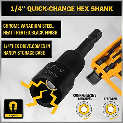 ELEAD 47-Piece Magnetic Nut Driver & Screwdriver Bit Set - Strong Magnetic Nut Drivers for Impact Drill, Power Nuts Driver, Mini Ratcheting Wrench, Drill Bits Extension & Socket Adapter - color: 47-piece Nut Driver Set
