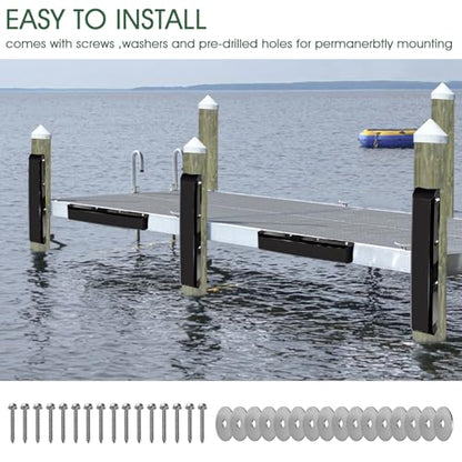 Boat Dock Bumpers for Edge/Piling,Dock Bumpers for Post/Pylon/Straight Edge - style: 2Pack-Black