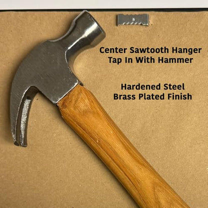 Premium Quality 1" Brass Plates Nailess Sawtooth Hanger - 50 Pack