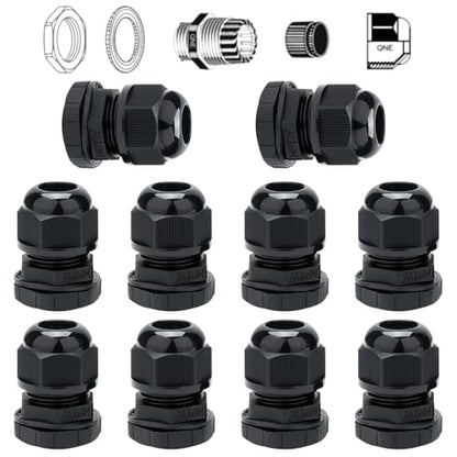 10 Pcs 1/2" NPT Cable Gland 6-12mm Waterproof IP68 Nylon PA66 Connector - size: NPT 3/4"(10Pcs)