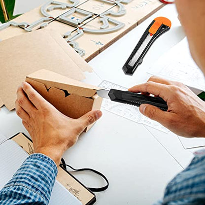 DIYSELF 12 Pack Box Cutter Retractable, 18mm Snap-Off Utility Knife - size: 12-Pack