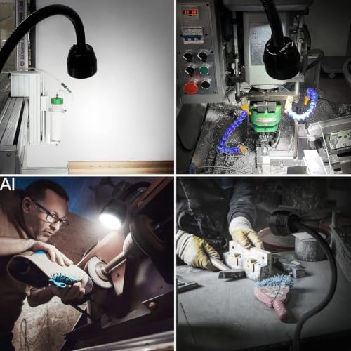 Led Machine Light, Flexible IP66 Waterproof 1400 Lumens 110V-220V with Clamp Base for Lathe Machine, Workbench, Industrial Lighting - color: Klemmvorrichtung