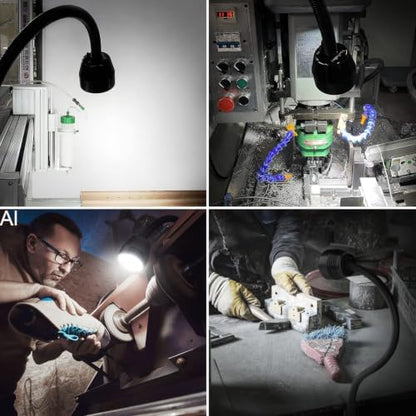 Led Machine Light, Flexible IP66 Waterproof 1400 Lumens 110V-220V with Clamp Base for Lathe Machine, Workbench, Industrial Lighting - color: Klemmvorrichtung
