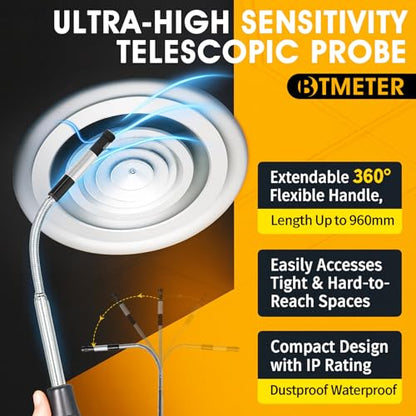 BTMETER BT-9000F Hot Wire Anemometer CFM Handheld Wind Speed Meter Gauges - color: Orange