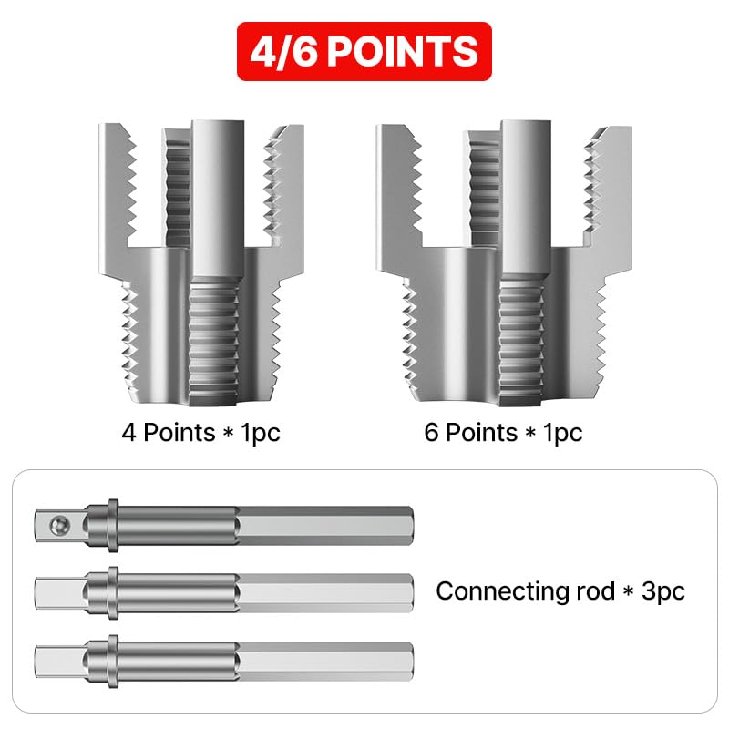 HUHAO 2pcs Integrated Internal & External Pipe Threading Tool with 1/2'' & 3/4'' Dies, Electric Drill Compatible 2 in 1 Pvc Pipe Threader Kit, Dual-Function Pipe Thread Cutting Tool - size: 2pc
