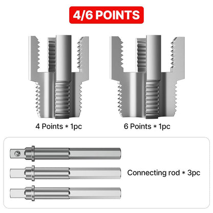 HUHAO 2pcs Integrated Internal & External Pipe Threading Tool with 1/2'' & 3/4'' Dies, Electric Drill Compatible 2 in 1 Pvc Pipe Threader Kit, Dual-Function Pipe Thread Cutting Tool - size: 2pc