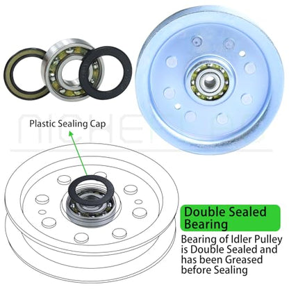 756-04129B Idler Pulley for Cub Cadet 42" 50" RZT 50 LTX1040 Deck - color: A04 1x756-04129B White