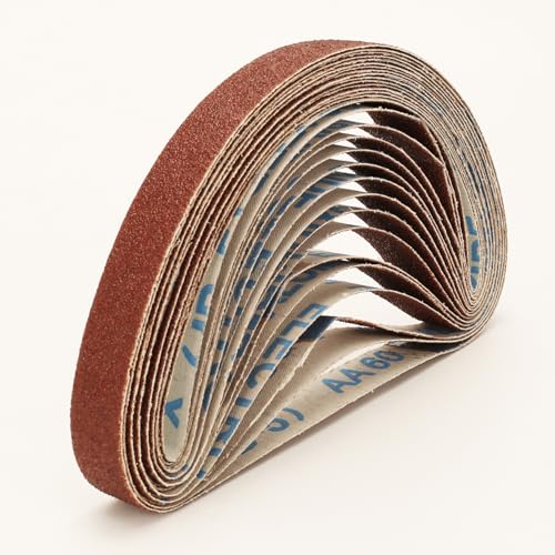 20 Pcs 3/4 x 20.5 Inch Premium Soft Cloth Aluminum Oxide Sanding Belts,4 Pcs Each of 60/120/240/400/600 Grits Sanding Belt for Detailing Bandfile Sander,520 x 20 mm Sanding Belts for Mini Belt Sander.