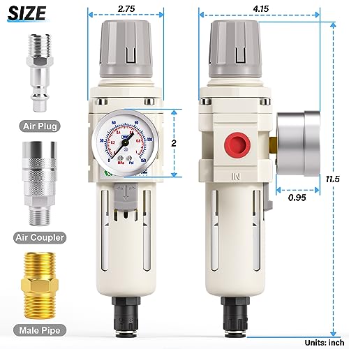 TAILONZ 1/2"NPT AW4000-04 Auto Drain Filter Regulator - color: Auto Drain, size: 1/2"NPT
