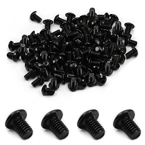 100Pcs M4 x 6mm Button Head Socket Cap Screws, Alloy Steel 10.9 Grade - size: M4 x 6mm