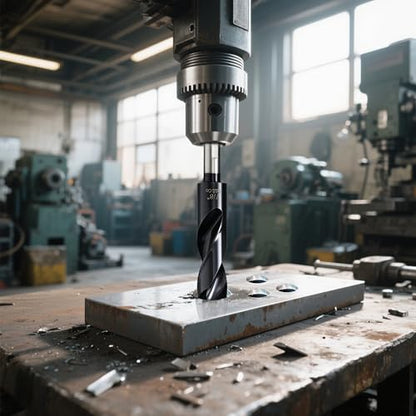 7/8 Drill Bit for Metal and Hardened Steel, M35 Cobalt 1/2 Inch Reduced Shank Industrial Grade Heavy Duty Drill Bit, with Index Storage Case - size: 7/8 in
