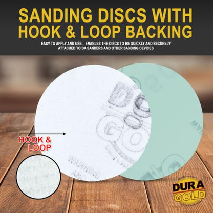 Dura-Gold Premium 3" Gold Hook & Loop Sanding Discs - 1500 Grit (Box of 30) - size: 1500-Grit