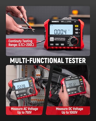 KAIWEETS KE2500 Insulation Resistance Tester Up to 200GΩ Pro Megohmmeter and KAIWEETS KET05 23PCS Multimeter Test Leads Kit with Replaceable Precision Probes Set