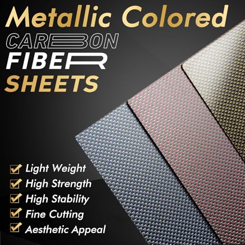 ARRIS Gold Metallic Carbon Fiber Sheet 100X250X2.0MM Plate - color: Gold Metallic, size: 100X250X2.0MM