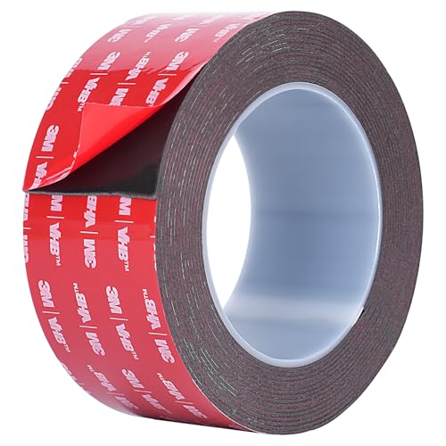 Double Sided Tape Heavy Duty, Waterproof Mounting Foam Tape, 16.5ft Length, 2.17in Width, High Temperature Resistant Adhesive Tape for Car, LED Strip Light, Office Decor, Uses 3M VHB 5952 Raw Material - size: 2.17in x 16.5ft