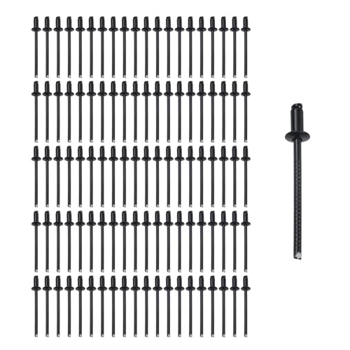 Antrader 1/8" x 1/4" Stainless Steel Blind Pop Rivets,Black,100Pcs - color: All Black, size: 1/8" x 1/4"