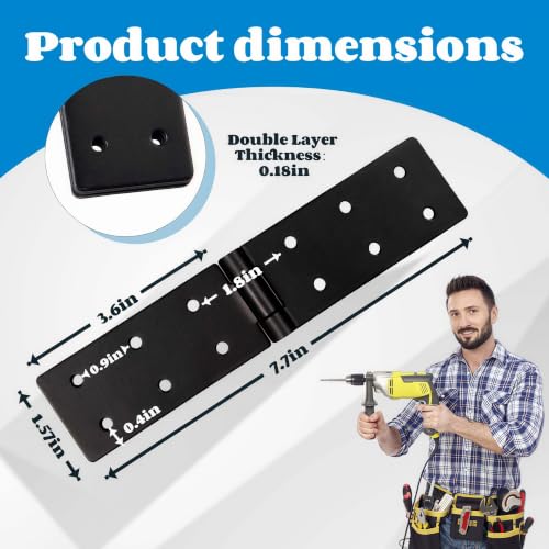 2Pcs Heavy Duty Folding Gate Hinges, 270° Black Door Hinges - style: Style1