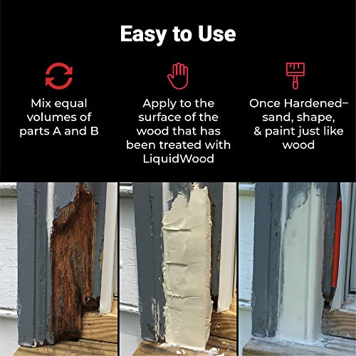 Abatron WoodEpox Kit - 2 Quart - 2-Part Structural Epoxy Adhesive Filler - Wood Filler Putty - size: 64 fluid ounce