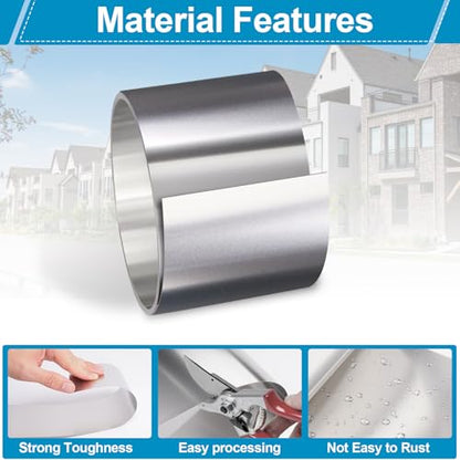 Vigorous 304 Stainless Steel Foil Roll, 4" x 10Ft Stainless Steel Sheet, Full Hard, 0.2mm Thick Stainless Steel Flashing for DIY, Arts & Crafts Project, Decoration, Protection, Kitchen and Bath - size: 4" x 10Ft