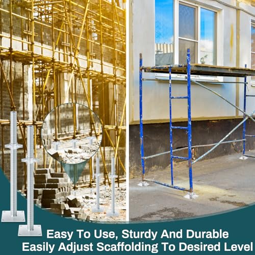 Zonon 4 Pack 24inch Adjustable Leveling Jacks for Scaffolding - size: 24 Inch