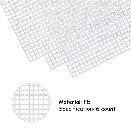 Pllieay 3 Pieces Big Size Mesh Plastic Canvas Sheets for Embroidery - size: 3Pcs 6 count
