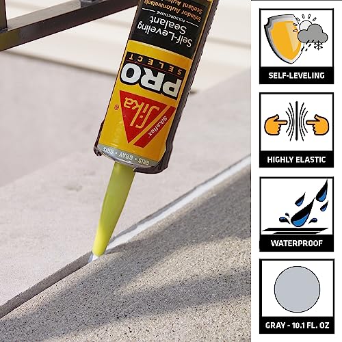 Sikaflex Self Leveling Polyurethane Sealant, Gray | Accelerated Curing | For Concrete Joints | Horizontal Application | 10.1 fl oz (4-Pack) - color: Gray, size: 10.1 fl. oz (Pack of 4)