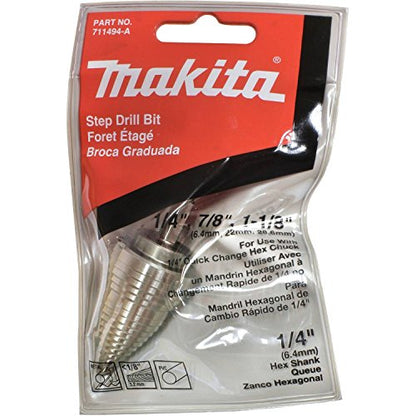 Makita 711494-A High Speed Steel Step Drill Bit, 1/4-to-1-1/8-Inch - size: 1/4-to-1-1/8-Inch
