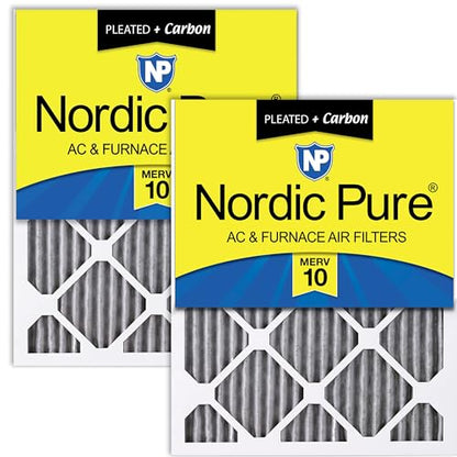 Nordic Pure 16x20x1 Pleated MERV 10 Plus Carbon Air Filters 2 Pack - style: MERV 10 + Carbon