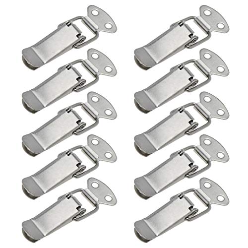 Toggle Latch Spring Loaded Latch Stainless Steel Silver Catch Latch -10pcs - size: 74mm/2.9" 10pcs B